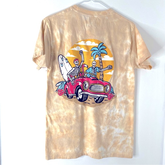 Call Your Mother Neutral Tie Dye Surfer Skeleton Tee - Picture 2 of 5